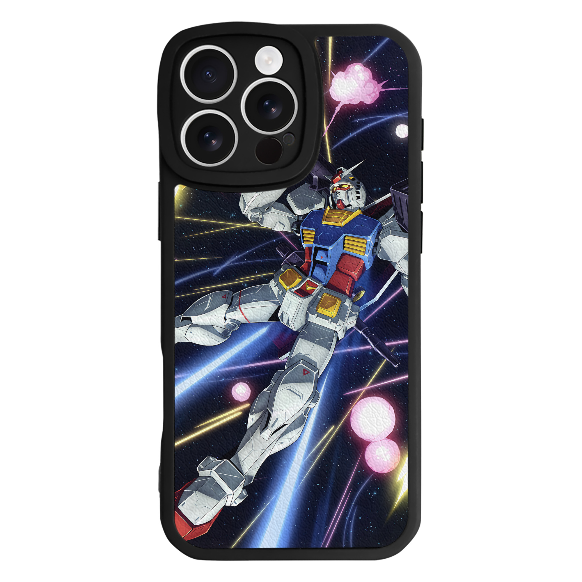 （画像用） 機動戦士ガンダム Mobile Suit Gundam 【iPhone 16シリーズ対応】シリコンスマホケース（レザー調） 材質：シリコン